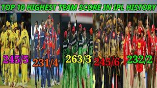 TOP 10 HIGHEST TEAM SCORE IN IPL HISTORY | HIGHEST TEAM TOTAL IN IPL | IPL 2008-2020