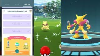 Shiny Alakazam - Abra Community Day with special research "Investigating Illusions".