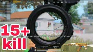 Pubg mobile solo vs squad // 15 kill //         AKM is the best gun // 