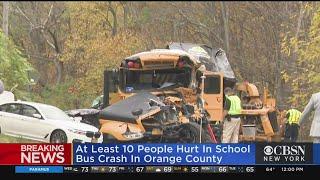 At Least 10 Hurt When Elementary School Bus Collides With Landscaping Truck In New Windsor, N.Y.