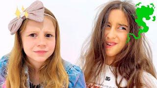 Nastya teaches her school friend to take care of her appearance