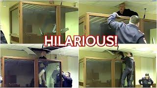 VIRAL! Russian Suspect Tries To Escape From Moscow Court Through Ceiling! Watch What Happens Next!