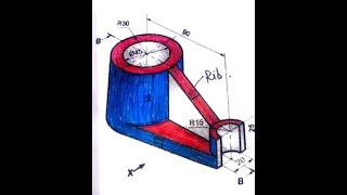 Sectional Orthographic views problem 3... draw sectional F.V. ,top view, RHSV... Prof. Sudhir Thakre