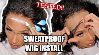 *EASY*  Invisible Lace Wig Install | Sweat Proof & Strong Hold! | BEST WIG GLUE FOR SWEATING!!