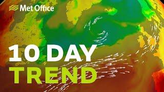 10 Day trend – Sunnier skies could return next week 01/07/20