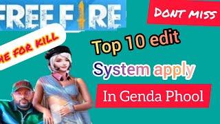 Top 10 edit system apply in free fire. লাল Genda Phool.