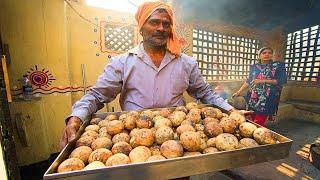 RARE Indian Food - COW DUNG BAATI!! Vegetarian Street Food in Varanasi, India + Ganga Aarti!