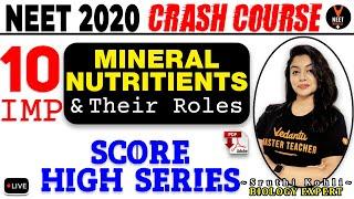 10 Important Mineral Nutrition and their Roles | Crash Course NEET 2020 Preparation | Sruthi Kohli