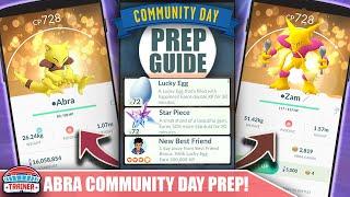 START NOW! TOP TIPS FOR SHINY *ABRA* COMMUNITY DAY PREP - 3X XP & ALAKAZAM | POKÉMON GO