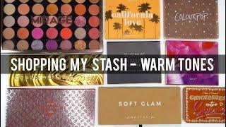 TOP 10 WARM TONED PALETTES- SHOP MY STASH WITH ME!