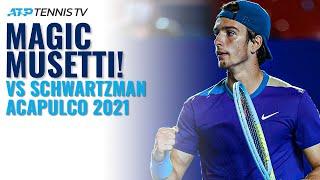 Magic Lorenzo Musetti Shots in First Top-10 Win vs Schwartzman! | Acapulco 2021