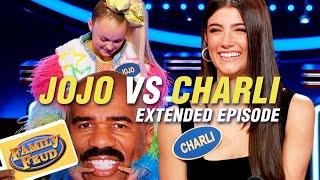 JoJo Siwa vs. Charli D'Amelio! Extended full episode w/ bonus content! | Celebrity Family Feud