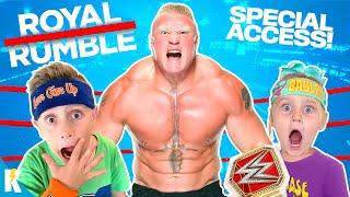 Behind the Scenes at the ROYAL RUMBLE! (+ WWE Trivia Family Game!) KIDCITY