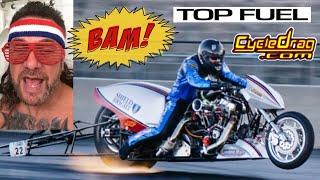 NO PRACTICE, JUST SEND IT! MEET THE WILDEST, CRAZIEST TALENTED TOP FUEL NITRO HARLEY RACER - A1MIKE