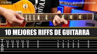 Los 10 Mejores RIFFS de GUITARRA de la Historia ROCK y que debes aprender (CON TABS)