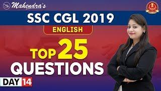 Top 25 Questions | English | By Yashi Mahendras | SSC CGL 2019 | 10:30 am