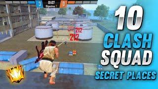 TOP 10 CLASH SQUAD SECRET PLACES FREE FIRE | CLASH SQUAD TIPS AND TRICKS IN FREE FIRE (PART - 13)