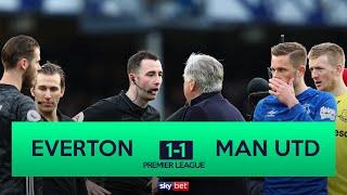 Everton 1-1 Manchester United | VAR Disallows Late Everton Winner With Carlo Ancelloti SENT OFF!