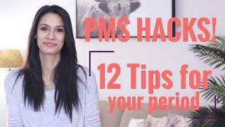 PERIOD HACKS | 12 Tips for getting through your period | Tips for PMS | How to deal with Period PMS