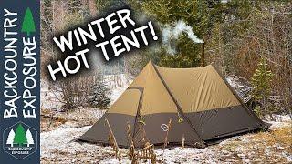 Winter Camping In A Hot Tent With Friends!