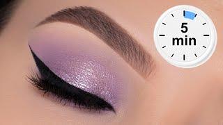 5 MINUTE EASY Lilac Eye Makeup Tutorial | Stay At Home Eye Look