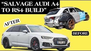 Building an A4 in 10 Mins - Salvage A4 to RS4 Conversion B9 Audi Throtl by Rhino