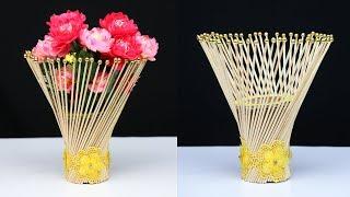 Beautiful flower vase idea with chopsticks | home decoration ideas | diy crafts