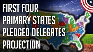 First 4 Primary States Pledged Delegates Projection - Democratic Primary Polls - December 2019