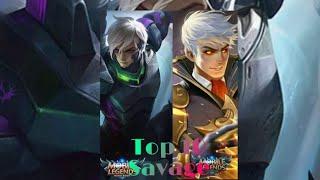 Top 10 savage moment (mobile legends)
