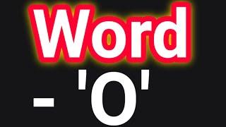 Top 10 positive words start with Letter  - ‘O' ll Word - 'O'