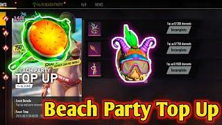 BEACH PARTY TOP UP || FREE FIRE BEACH PARTY TOP UP EVENT FULL DETAILS