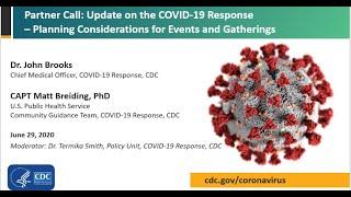 CDC COVID-19 Partner Update: Planning Considerations for Events and Gatherings -  June 29, 2020