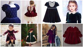 Top Trendy 32 Latest velvet Frocks Designs For kids/1 to 10 year Girls Frocks Designs