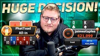 HUGE DECISION DEEP IN THE $320 GLADIATOR!! PokerStaples Stream Highlights