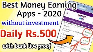 Top 10 Earning Apps 2020 | Daily income Ra.500 | without investment