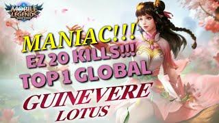 Maniac!! 20 KILLS!! - Guinevere Gameplay - Top Global Guinevere Gameplay Mobile Legends Bang Bang