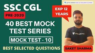 Mock test-10 | 40 Best Mock Test Series | SSC CGL PRE - 2020 | Saket Sharma