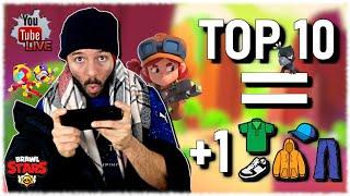 LIVE BRAWL STARS FR : RUSH , SI JE FAIS TOP 10 , JE RAJOUTE UN VÊTEMENT !!!