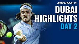 Tsitsipas Keeps Winning; Evans Ousts Fognini | Dubai 2020 Highlights Day 2