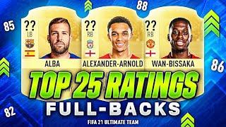 FIFA 21 | TOP 25 BEST HIGHEST RATINGS FULL BACKS/DEFENDERS