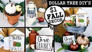 DOLLAR TREE FALL DIY'S | HOW TO DECORATE A TIER TRAY FOR AUNTUMN | FALL DECOR IDEAS