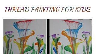 Easiest watercolor painting | Thread painting| Making Mirror Images | How to make a rose | 