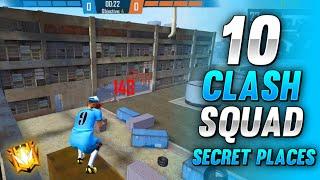 TOP 10 CLASH SQUAD SECRET PLACES FREE FIRE | CLASH SQUAD TIPS AND TRICKS TO REACH GRANDMASTER EASILY