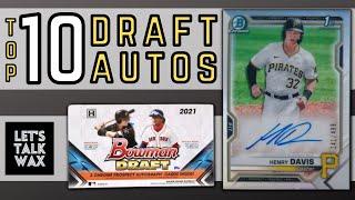 Top 10 Most Valuable Autos in 2021 Bowman Draft! Bowman Chrome Baseball Cards to Invest in!