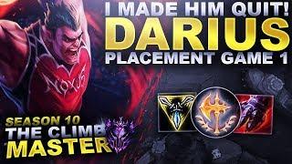 I MADE MY OPPONENT QUIT! DUNKIN' DARIUS TIME! - Season 10 Climb to Master | League of Legends