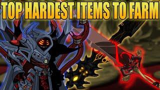 AQW- TOP 10 HARDEST ITEMS TO FARM(End Game Items) + HOW TO GET