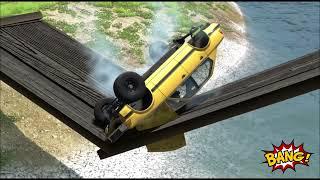 BeamNG BaNG #10 - Top 3 compilations of top-end car crashes. Car vs Bridge, Car vs Car, Car vs Jump