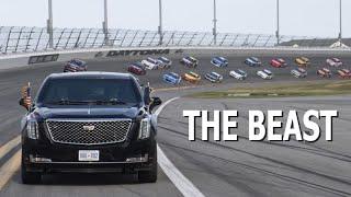 President Trump paces the Daytona 500 in "The Beast"