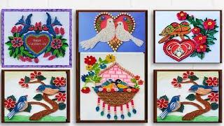 Paper Craft Ideas | 5 paper quilling love birds | paper quilling art