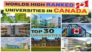 Top 30 World High Ranked Universities In Canada 2020